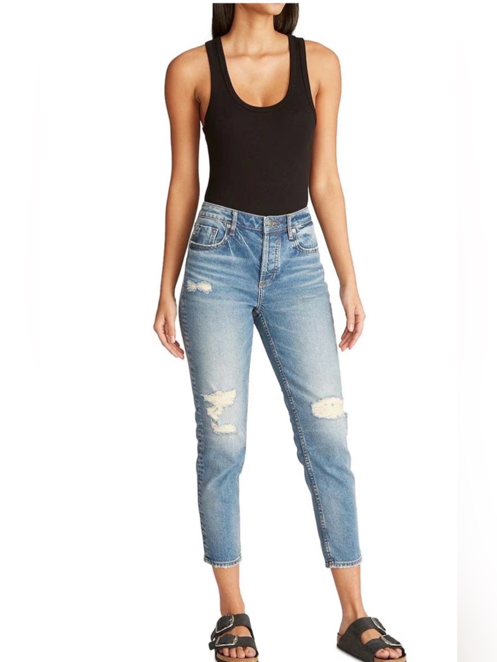 Vigoss Distressed Frankie slim straight leg jeans